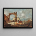 Caprice-maalaus raunioituneen kaaren ja taustalla olevan huvilan kanssa - Francesco Guardi — kehystetty taideteos seinällä