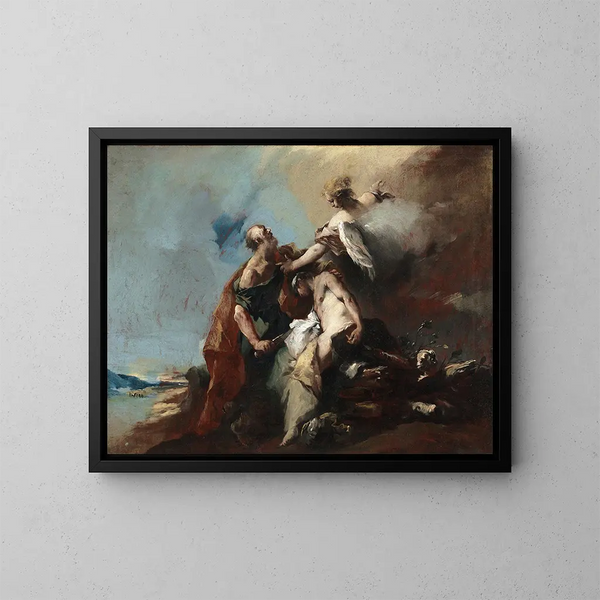 Le Sacrifice d'Isaac - Francesco Guardi — kehystetty taideteos seinällä