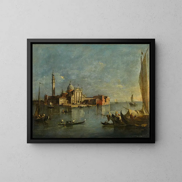 Venetsia, näkymä San Giorgio Maggiore - Francesco Guardi — kehystetty taideteos seinällä