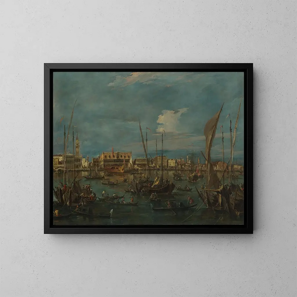 Venetsia San Marcossa sijaitsevan Bacino di San Marco -alueelta - Francesco Guardi — kehystetty taideteos seinällä