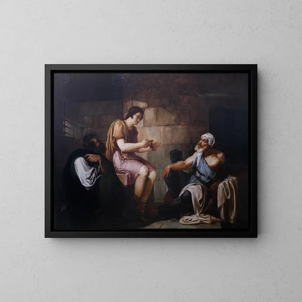 Joseph tulkitsee vankien unia - Francesco Hayez — kehystetty taideteos seinällä