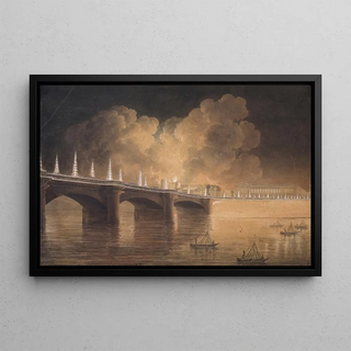 Francesco Piranesi - Fte pour la paix gnrale donne Paris le 18 Brumaine an 10 Illumination du Pont de la Place de la Concorde.webp