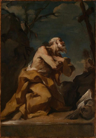 Francesco Polazzo - Kniender Heiliger Hieronymus in Anbetung eines Kreuzes.webp