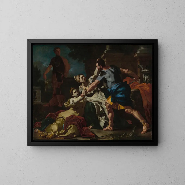 Messalinan kuolemasta - Francesco Solimena — kehystetty taideteos seinällä
