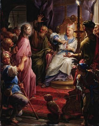 Francesco Trevisani - Christ Before Caiaphas.webp