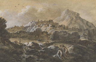 Francesco Zuccarelli - Mountainous River Landscape with Bathers.webp