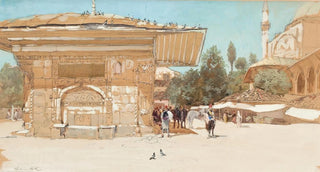 Francis Hopkinson Smith - Middle Eastern Scene Outside a Mosque.webp