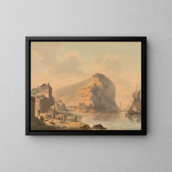 Staithes, Yorkshire - Francis Nicholson — kehystetty taideteos seinällä