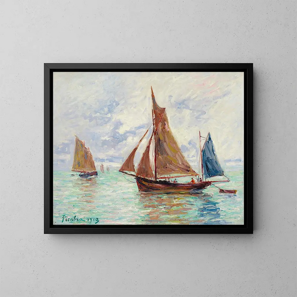 Bateaux de pêche - Francis Picabia — kehystetty taideteos seinällä