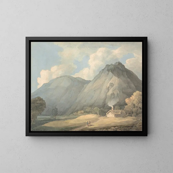 Craig yr Aderyn près de Llanfihangel-y-Pennant - Francis Towne — kehystetty taideteos seinällä