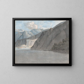 Vue du lac de Côme avec le mont Leoni - Francis Towne — kehystetty taideteos seinällä