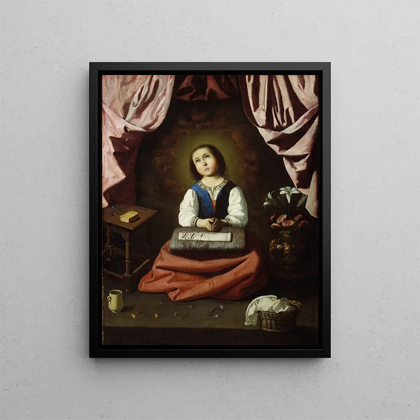 La Jeune Vierge - Francisco de Zurbarán — kehystetty taideteos seinällä