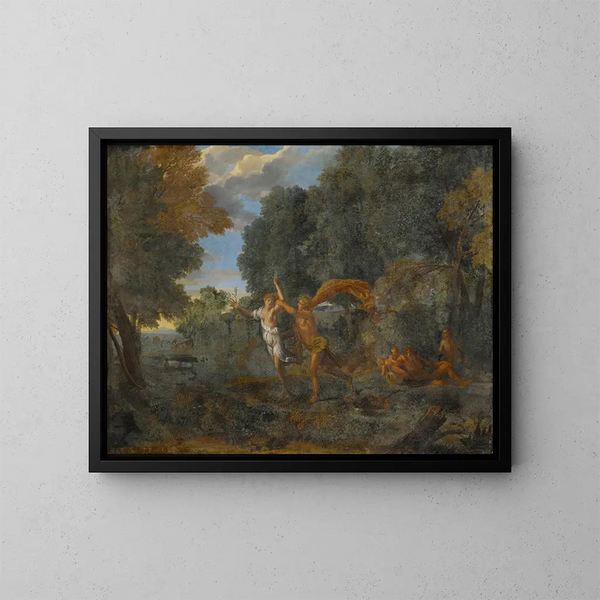 Apollon ja Daphné - Francisque Millet — kehystetty taideteos seinällä