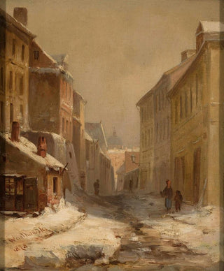 Franciszek Wastkowski - Old Warsaw in winter Brzozowa Street.webp