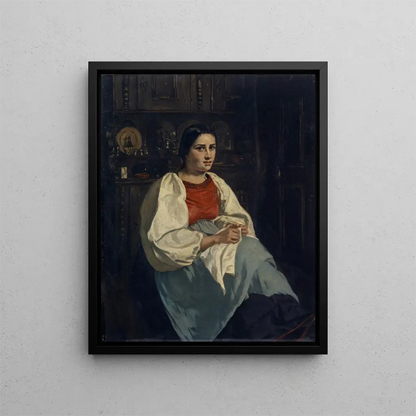 Fille d'Oberhasli - Frank Buchser — kehystetty taideteos seinällä