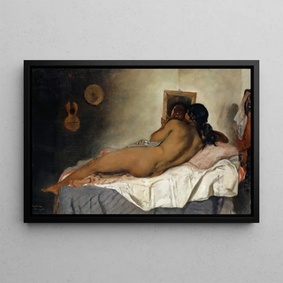 Frank Buchser - Naked Spanish Gypsy Woman with Mirror.webp