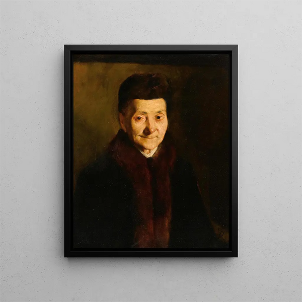 Muotokuva vanhasta naisesta - Frank Duveneck — kehystetty taideteos seinällä