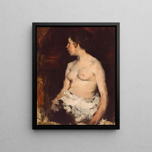 Nu assis - Frank Duveneck — kehystetty taideteos seinällä