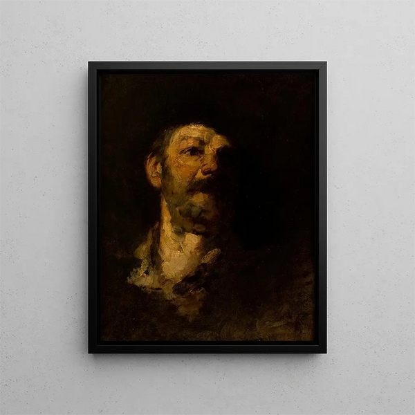 Tutkimus miehestä hatun kanssa - Frank Duveneck — kehystetty taideteos seinällä