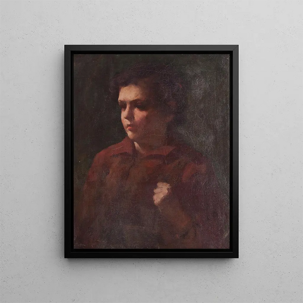 Opiskelijan tutkimus - Frank Duveneck — kehystetty taideteos seinällä