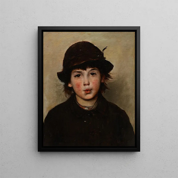Poika viheltämässä - Frank Duveneck — kehystetty taideteos seinällä