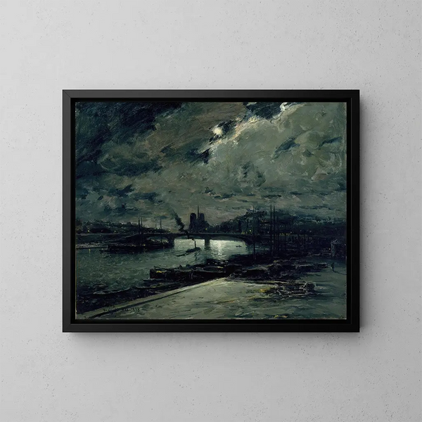 Quai de la Seine à Paris au clair de lune - Frank Myers Boggs — kehystetty taideteos seinällä