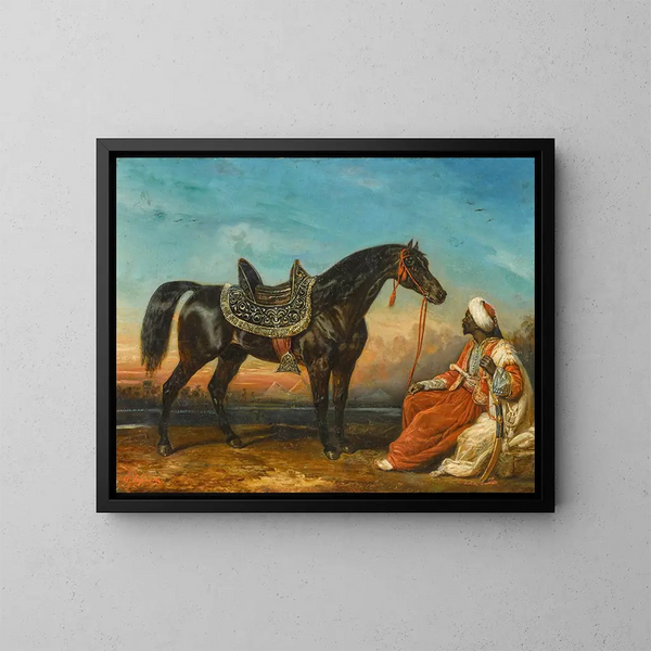 Arabin mittatilaus ja sen ratsastaja Egyptissä - François-Gabriel-Guillaume Lépaulle — kehystetty taideteos seinällä