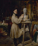 Jean-Pierre Dantan, 1800-1869, ateljeessaan muovaamassa Lépaullen rintakuvaa - François-Gabriel-Guillaume Lépaulle — näkymä teoksesta