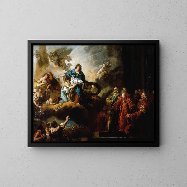 Allégorie de la naissance du dauphin le 22 octobre 1781 - François-Guillaume Ménageot — kehystetty taideteos seinällä