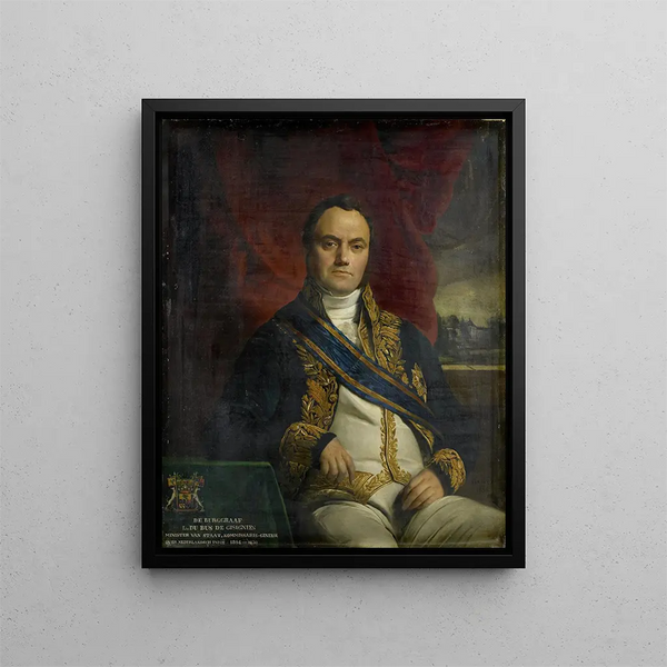 Pierre Joseph Vicomte du Bus de Gisignies muotokuva - François-Joseph Navez — kehystetty taideteos seinällä