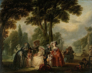 Yhdistys puistossa - François-Louis-Joseph Watteau — näkymä teoksesta