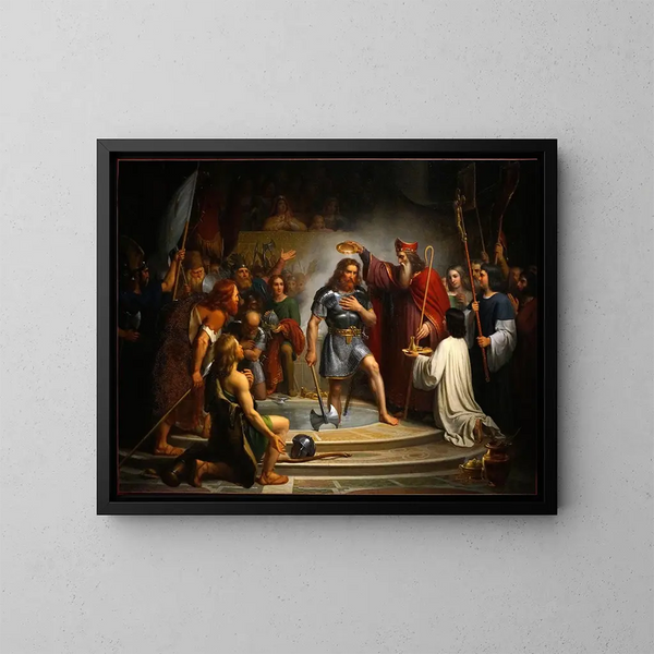 Le baptême de Clovis - François-Louis Dejuinne — kehystetty taideteos seinällä