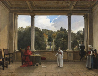 FranoisMarius Granet - Audience with Cardinal Aldobrandini in the Loggia of the Villa Belvedere in Frascati.webp