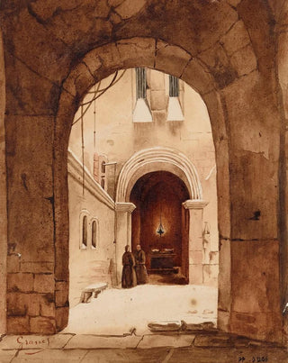 FranoisMarius Granet - Deux ermites se promenant sous des votes.webp