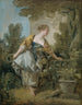 Nuori tyttö puistossa - François Boucher — näkymä teoksesta