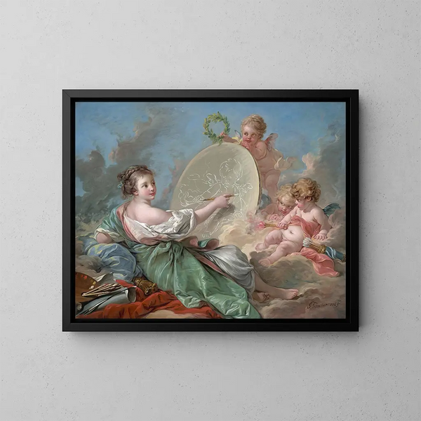 Allégorie de la peinture - François Boucher — kehystetty taideteos seinällä