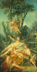 Kyyhkyset vangittu - François Boucher — näkymä teoksesta