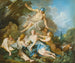 Merkurius luottaa lapsi Bacchukseen nai'peissä - François Boucher — näkymä teoksesta
