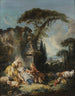 Pastoraalinen kohtaus (Tappelun tapaus) - François Boucher — näkymä teoksesta