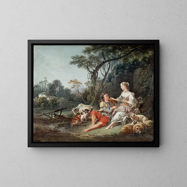 Muistakaa viinirypäleet - François Boucher — kehystetty taideteos seinällä