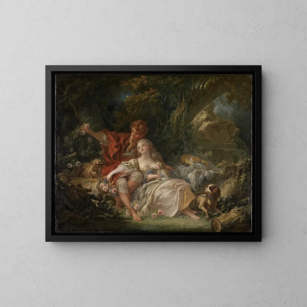 Bergers et bergères - François Boucher — kehystetty taideteos seinällä