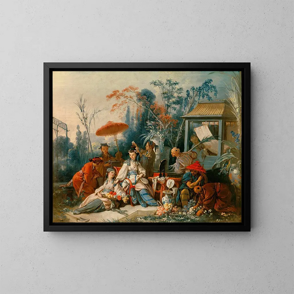 Le jardin chinois - François Boucher — kehystetty taideteos seinällä