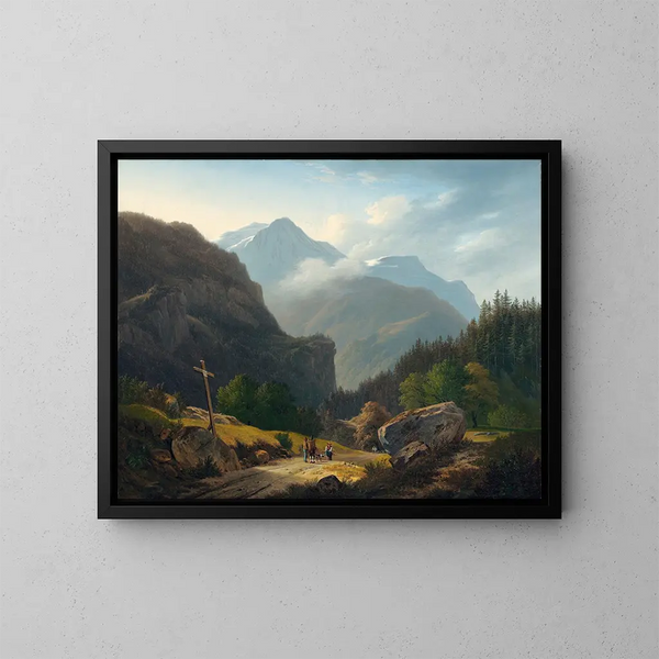 Figures avec des montagnes - François Diday — kehystetty taideteos seinällä