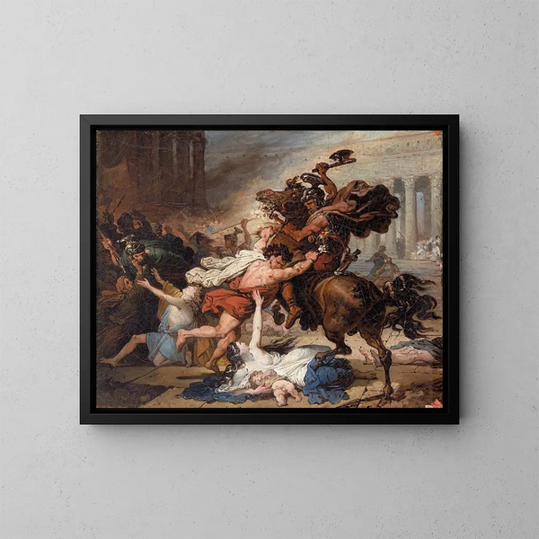 Study for the destruction of Jerusalem by the Romans - François Joseph Heim — kehystetty taideteos seinällä