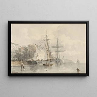 Frans Arnold Breuhaus de Groot - Zeilschepen aan wal.webp