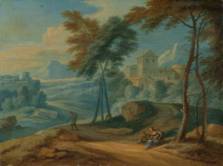 Frans Boudewyns - Wooded Italianate Landscape with Figures.webp