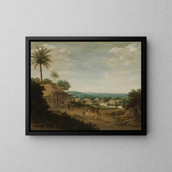 Brasilian kylä - Frans Post — kehystetty taideteos seinällä