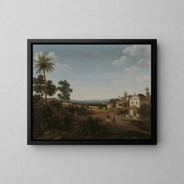 maisemasta Brasiliassa - Frans Post — kehystetty taideteos seinällä