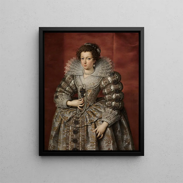 Elisabethin Ristiäismaalauksen, aiemmin Anne of Austria - Frans Pourbus vanhempi — kehystetty taideteos seinällä