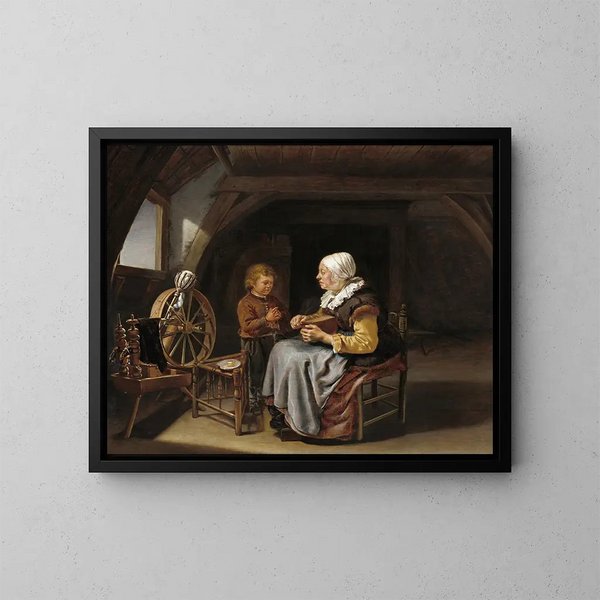 La bénédiction - Frans van Mieris l'Ancien — kehystetty taideteos seinällä